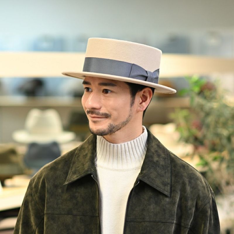 レッターのフェルトハット Felt KANKAN（フェルトカンカン） クリーム