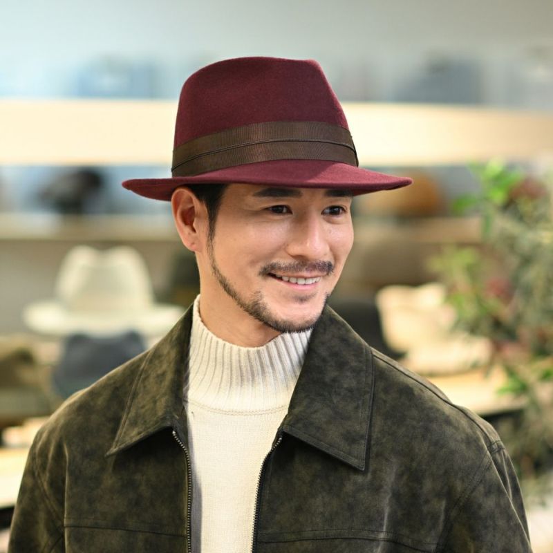 レッターのフェルトハット Wool Tumami（ウール ツマミ） ワイン
