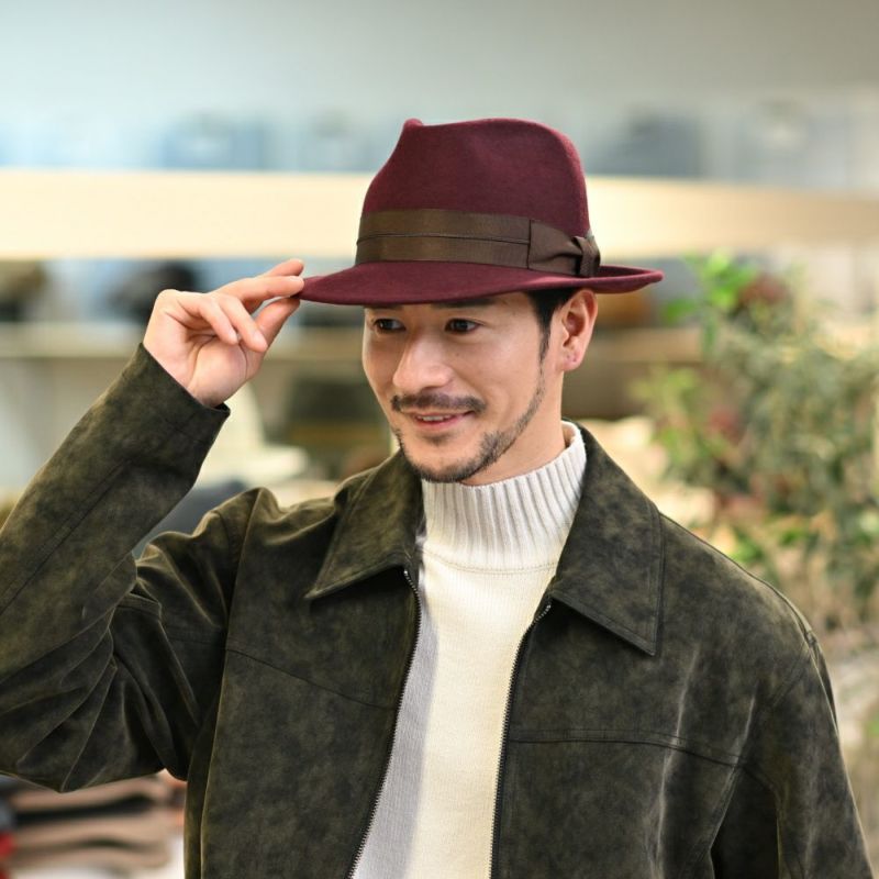 レッターのフェルトハット Wool Tumami（ウール ツマミ） ワイン