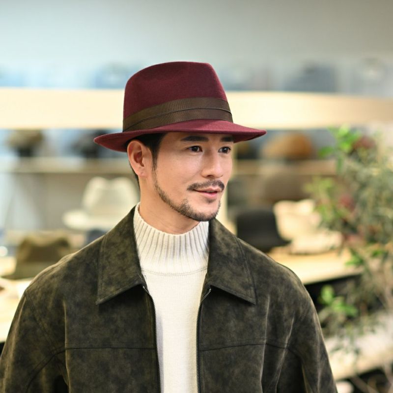 レッターのフェルトハット Wool Tumami（ウール ツマミ） ワイン