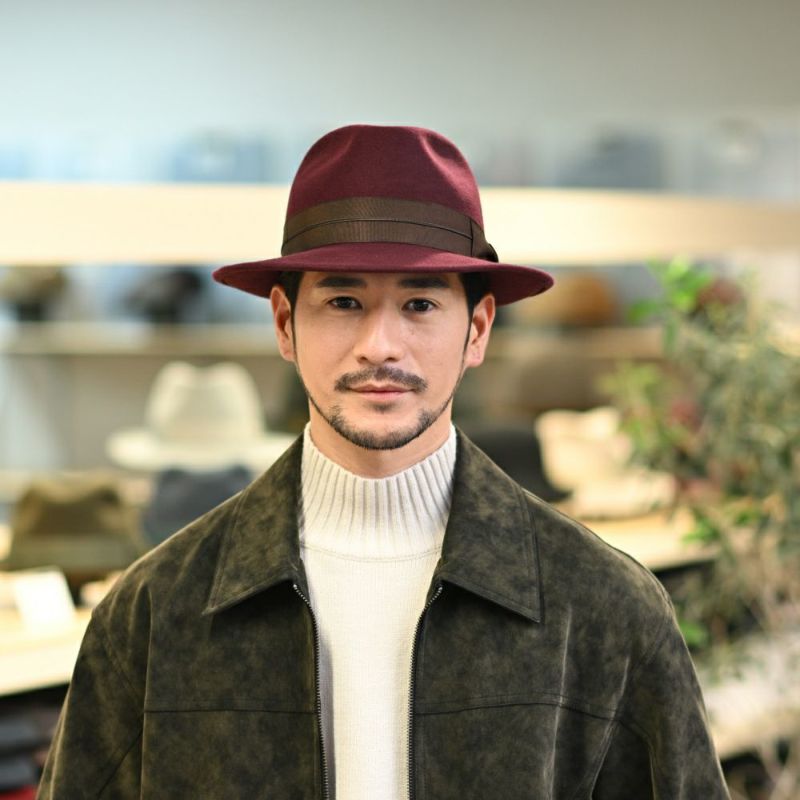 レッターのフェルトハット Wool Tumami（ウール ツマミ） ワイン