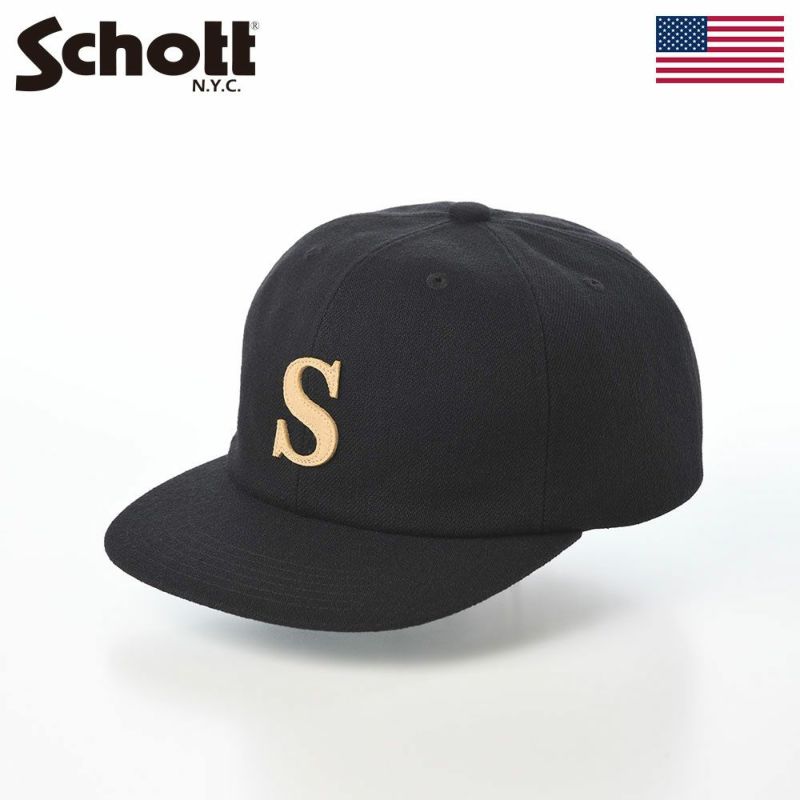 ショットのキャップ WOOL WAPPEN 6P CAP（ウールワッペン 6P キャップ） SC138 ブラック
