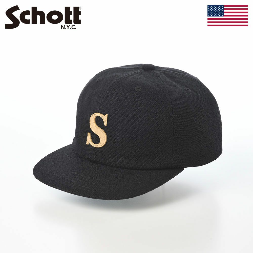 ショットのキャップ WOOL WAPPEN 6P CAP（ウールワッペン 6P キャップ） SC138 ブラック