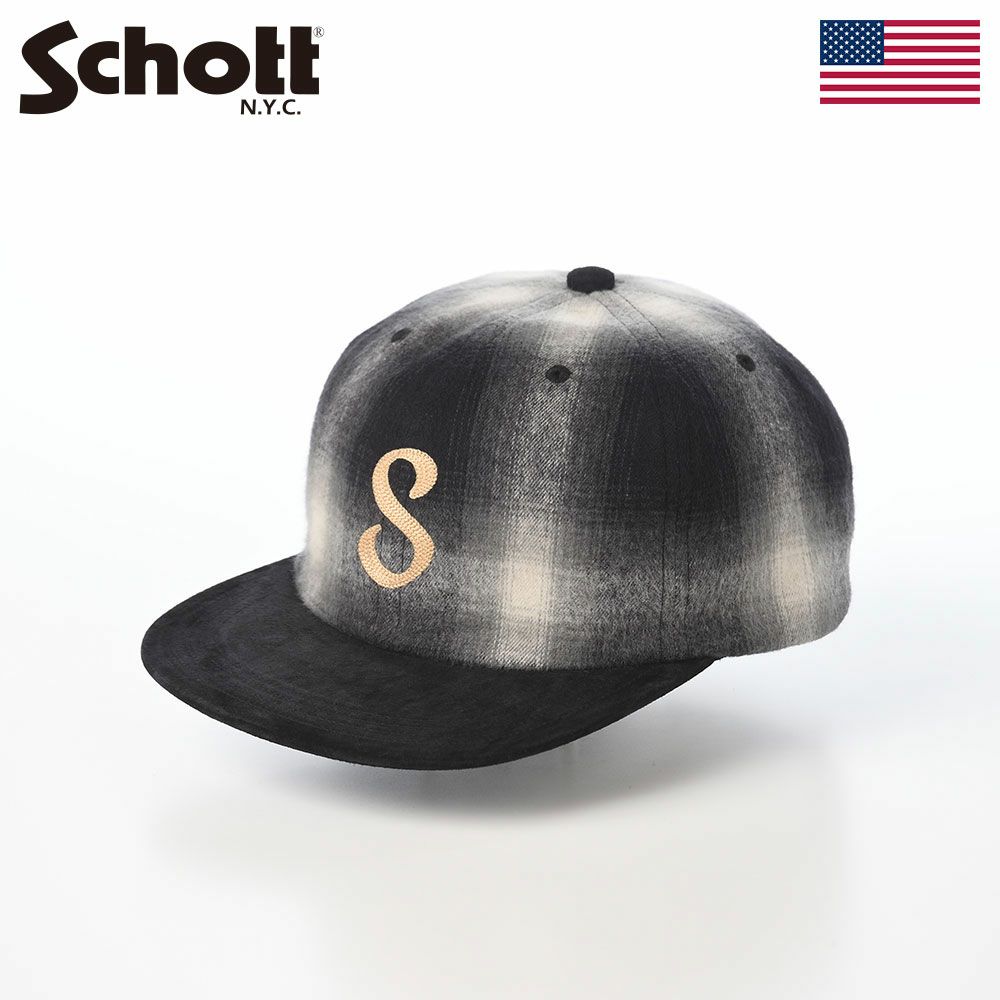 ショットのキャップ CHECK×NUBUCK 6P CAP（チェック×ヌバック 6P キャップ） SC139 ブラック