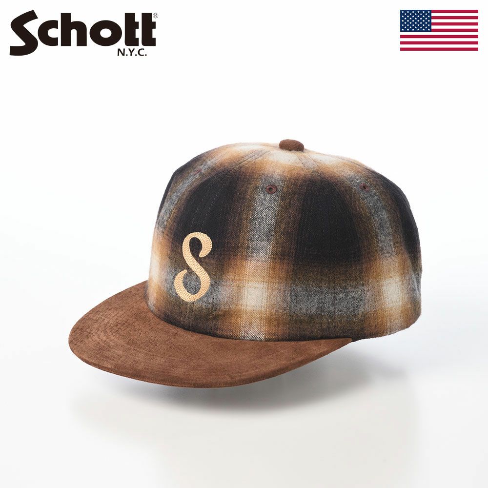 ショットのキャップ CHECK×NUBUCK 6P CAP（チェック×ヌバック 6P キャップ） SC139 ブラウン