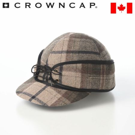 クラウンキャップのレイルロードキャップ Wool Check Railroad Cap（ウールチェック レールロードキャップ） ブラウングリーン