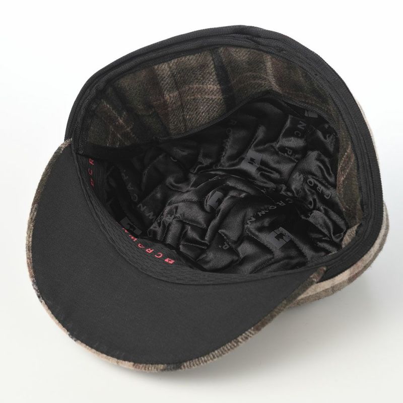 クラウンキャップの手袋 Wool Check Railroad Cap（ウールチェック レールロードキャップ） ブラウングリーン