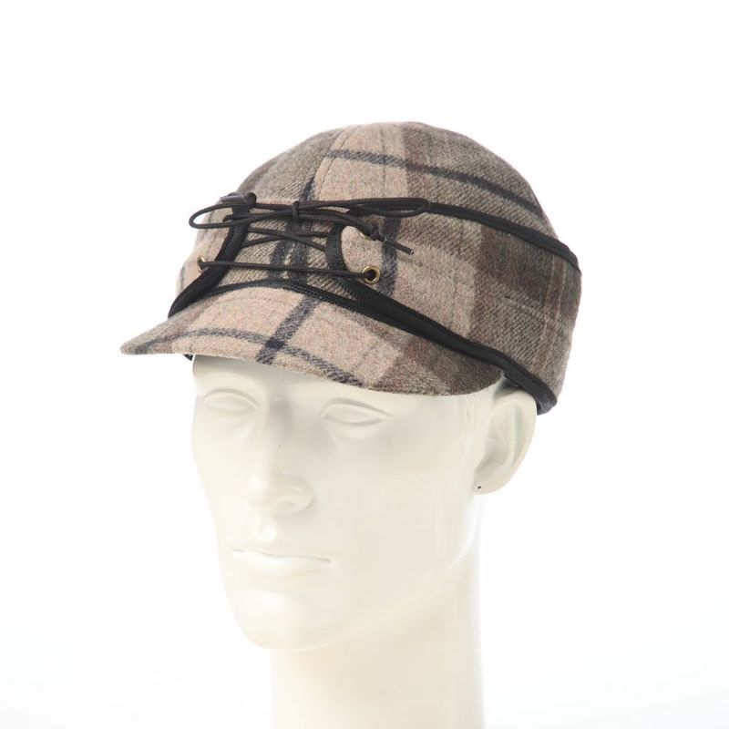 クラウンキャップの手袋 Wool Check Railroad Cap（ウールチェック レールロードキャップ） ブラウングリーン