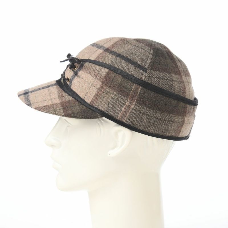 クラウンキャップの手袋 Wool Check Railroad Cap（ウールチェック レールロードキャップ） ブラウングリーン