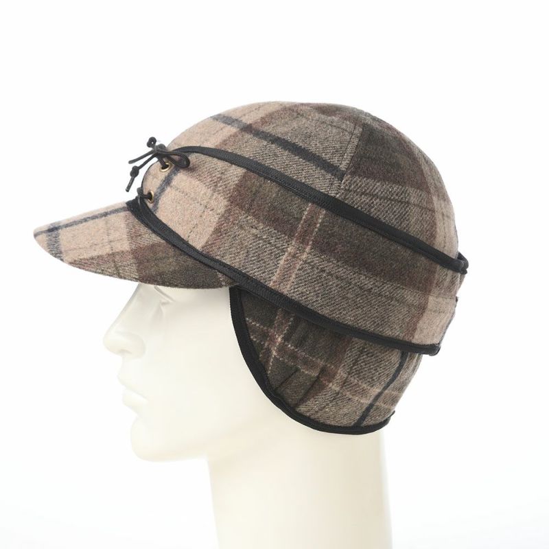 クラウンキャップの手袋 Wool Check Railroad Cap（ウールチェック レールロードキャップ） ブラウングリーン