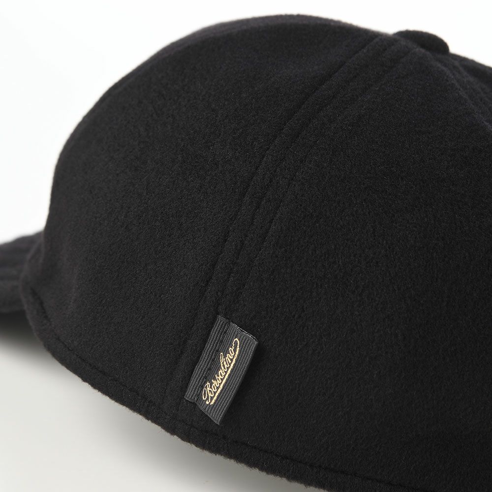 ボルサリーノのキャップ Baseball Cap Rock Cashmere（ベースボールキャップ ロック カシミア） B95006 ブラック