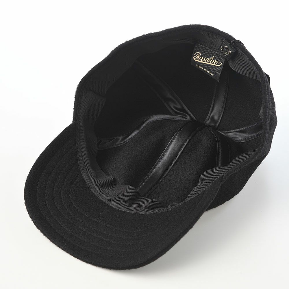 ボルサリーノのキャップ Baseball Cap Rock Cashmere（ベースボールキャップ ロック カシミア） B95006 ブラック