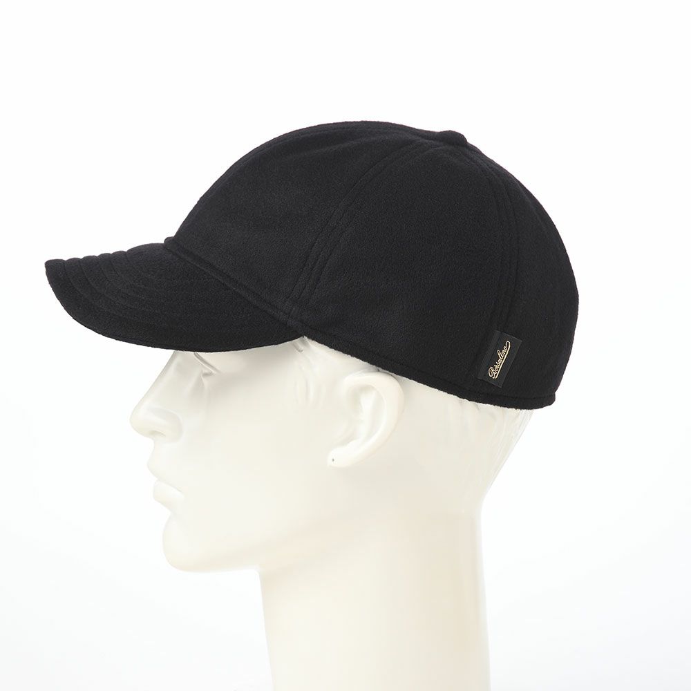 ボルサリーノのキャップ Baseball Cap Rock Cashmere（ベースボールキャップ ロック カシミア） B95006 ブラック