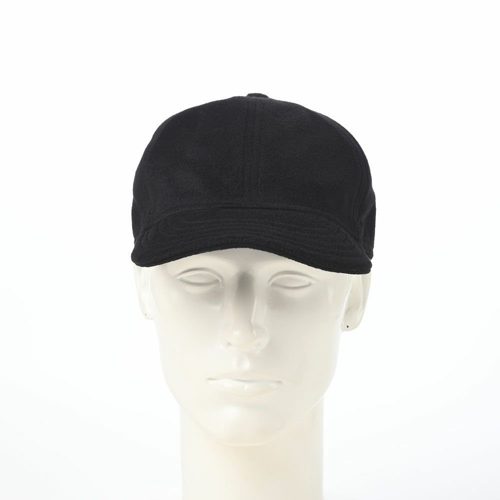 ボルサリーノのキャップ Baseball Cap Rock Cashmere（ベースボールキャップ ロック カシミア） B95006 ブラック