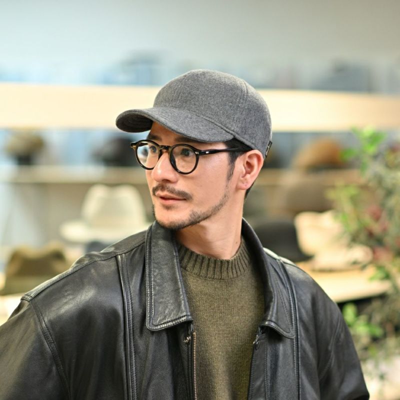 ボルサリーノのキャップ Baseball Cap Rock Cashmere（ベースボールキャップ ロック カシミア） B95006 グレー