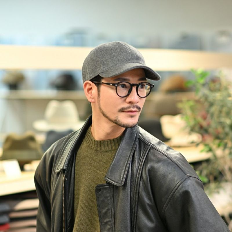 ボルサリーノのキャップ Baseball Cap Rock Cashmere（ベースボールキャップ ロック カシミア） B95006 グレー
