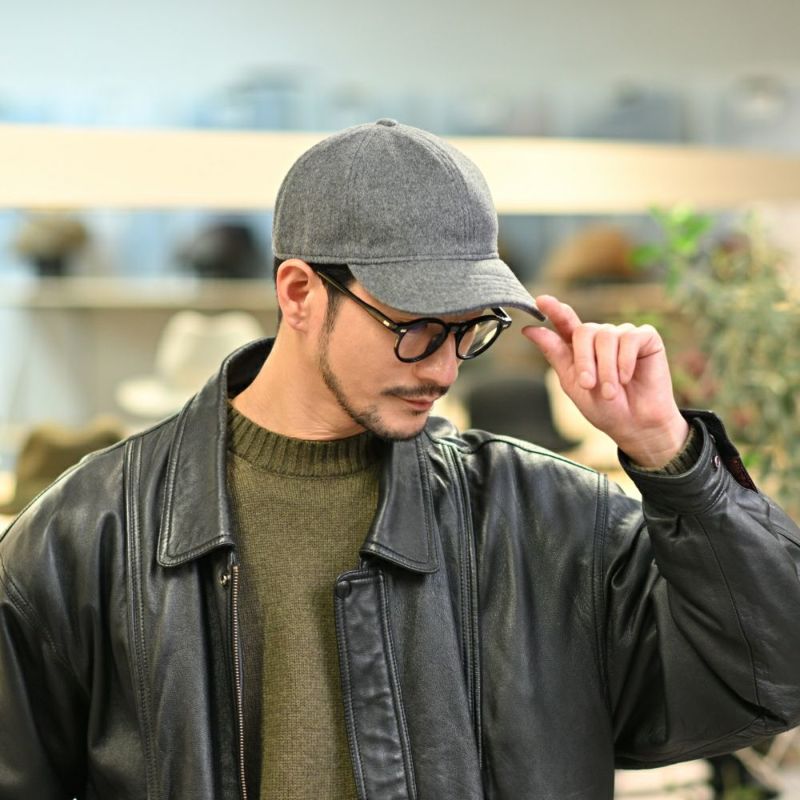 ボルサリーノのキャップ Baseball Cap Rock Cashmere（ベースボールキャップ ロック カシミア） B95006 グレー