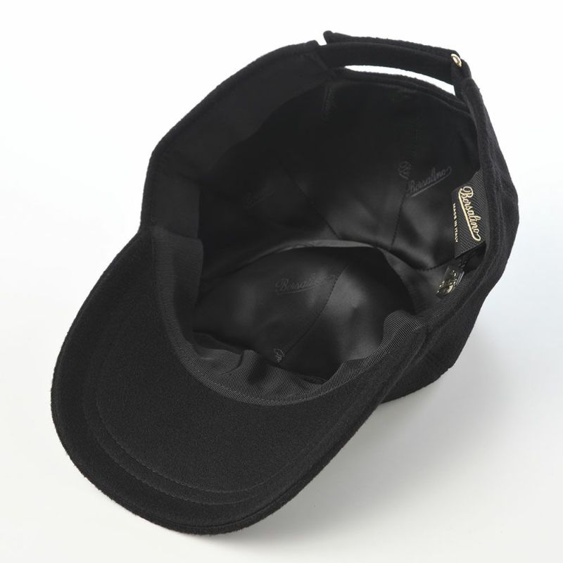 ボルサリーノのキャップ Baseball Cap Hiker Cashmere（ベースボールキャップ ハイカー カシミア） B95174 ブラック