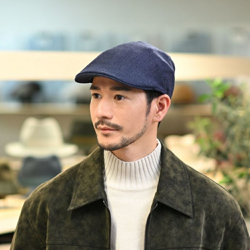 ボルサリーノのハンチング Hunting Parigi  Micro Houndstooth（ハンチング パリギ マイクロハウンドトゥース） B12182 ブルー