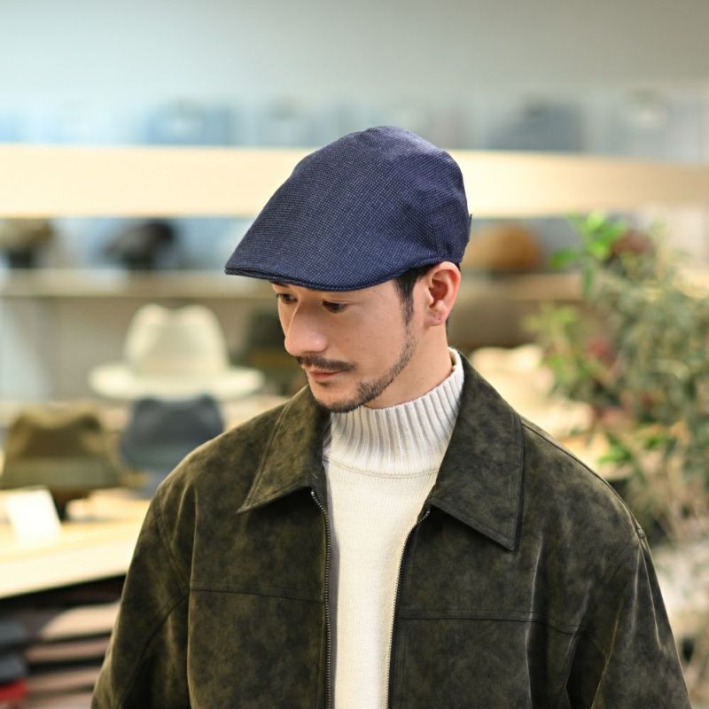 ボルサリーノのハンチング Hunting Parigi  Micro Houndstooth（ハンチング パリギ マイクロハウンドトゥース） B12182 ブルー