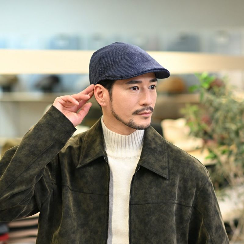 ボルサリーノのハンチング Hunting Parigi  Micro Houndstooth（ハンチング パリギ マイクロハウンドトゥース） B12182 ブルー