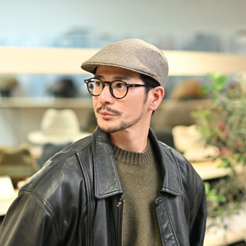 ボルサリーノのハンチング Hunting Parigi  Micro Houndstooth（ハンチング パリギ マイクロハウンドトゥース） B12182 ブラウン