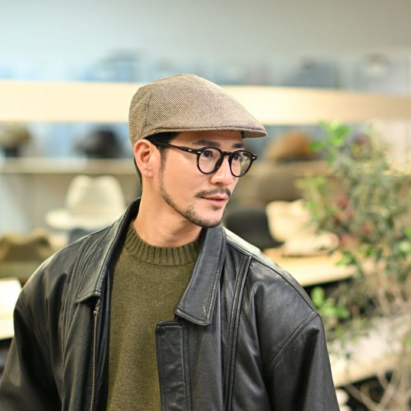 ボルサリーノのハンチング Hunting Parigi  Micro Houndstooth（ハンチング パリギ マイクロハウンドトゥース） B12182 ブラウン