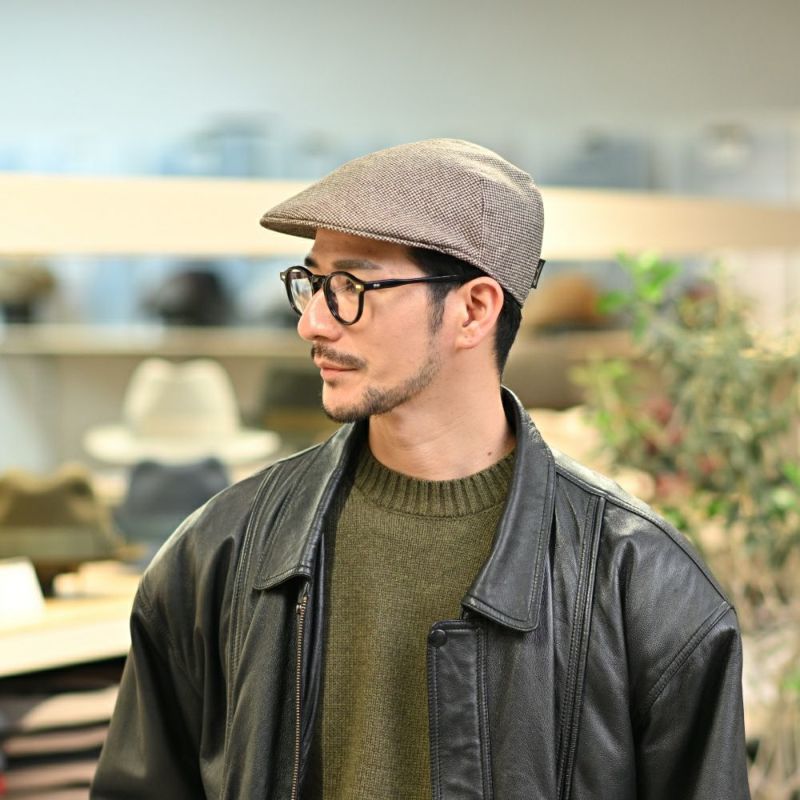 ボルサリーノのハンチング Hunting Parigi  Micro Houndstooth（ハンチング パリギ マイクロハウンドトゥース） B12182 ブラウン