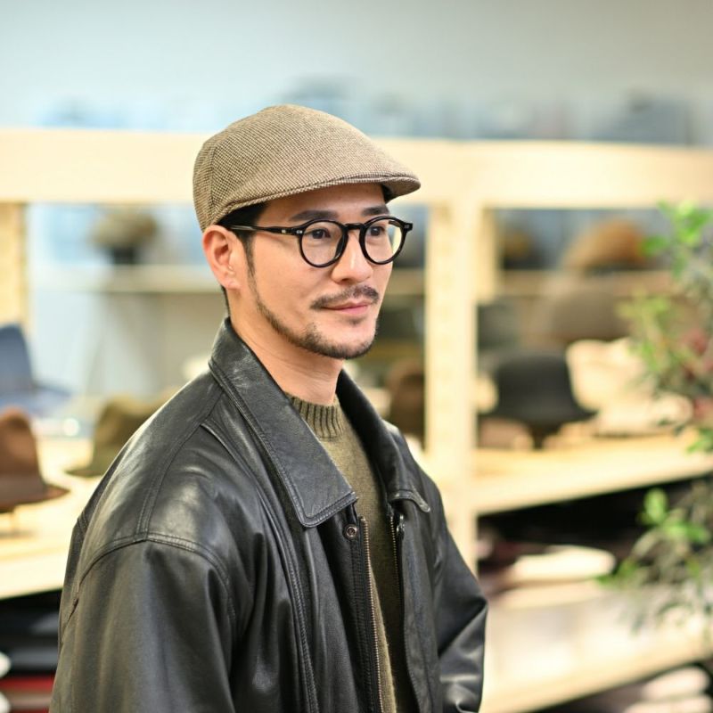 ボルサリーノのハンチング Hunting Parigi  Micro Houndstooth（ハンチング パリギ マイクロハウンドトゥース） B12182 ブラウン