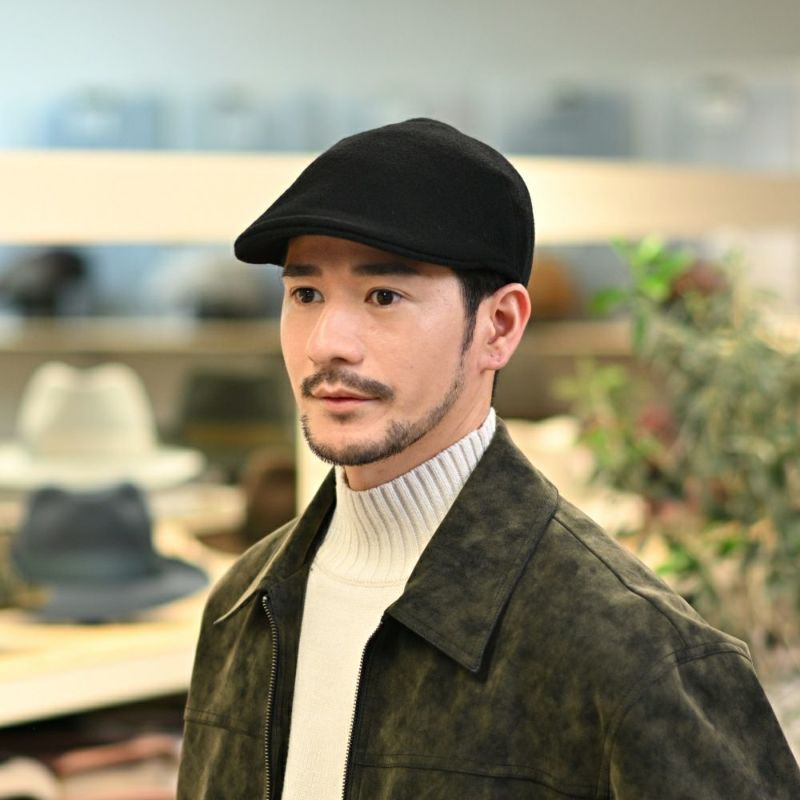 ボルサリーノのハンチング Hunting Parigi Solid Cashmere（ハンチング パリギ ソリッドカシミア） B12182 ブラック