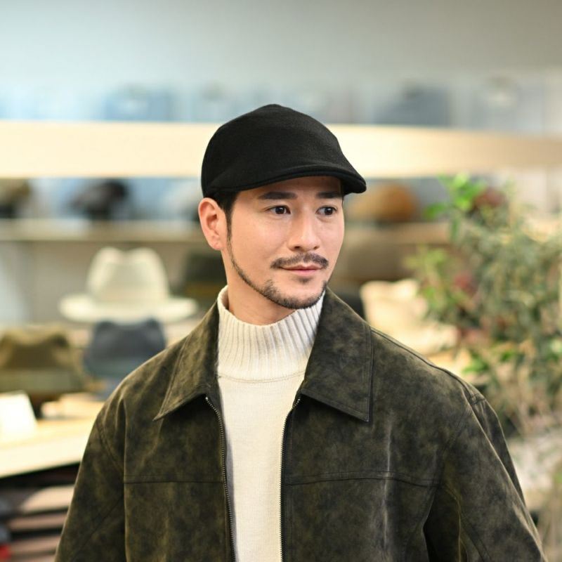 ボルサリーノのハンチング Hunting Parigi Solid Cashmere（ハンチング パリギ ソリッドカシミア） B12182 ブラック