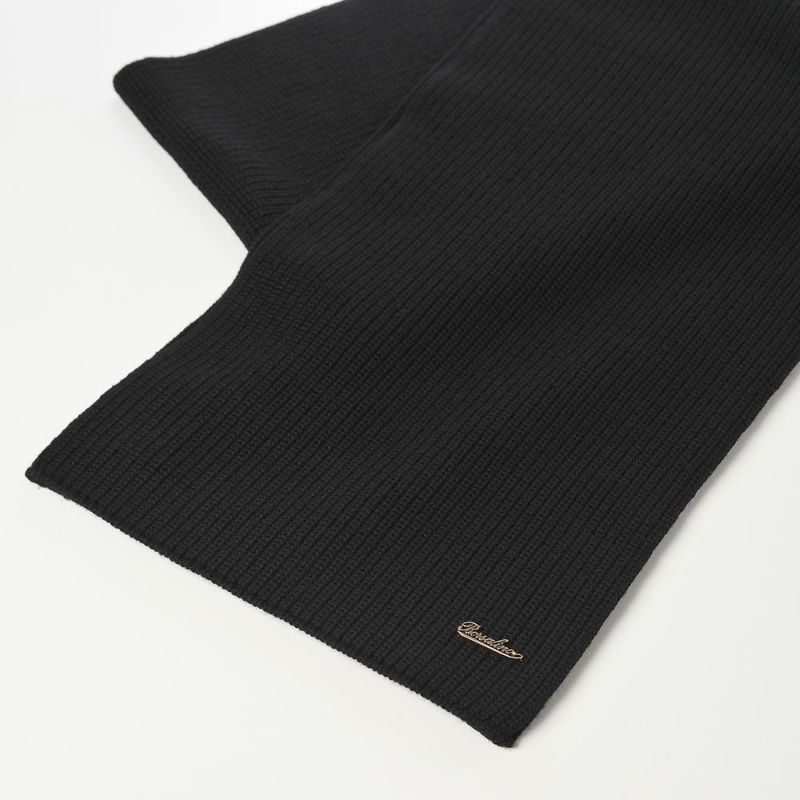 ボルサリーノのニット帽 Virgin Wool Beanie & Scarf（バージンウール ビーニー & スカーフ） 13009W ブラック