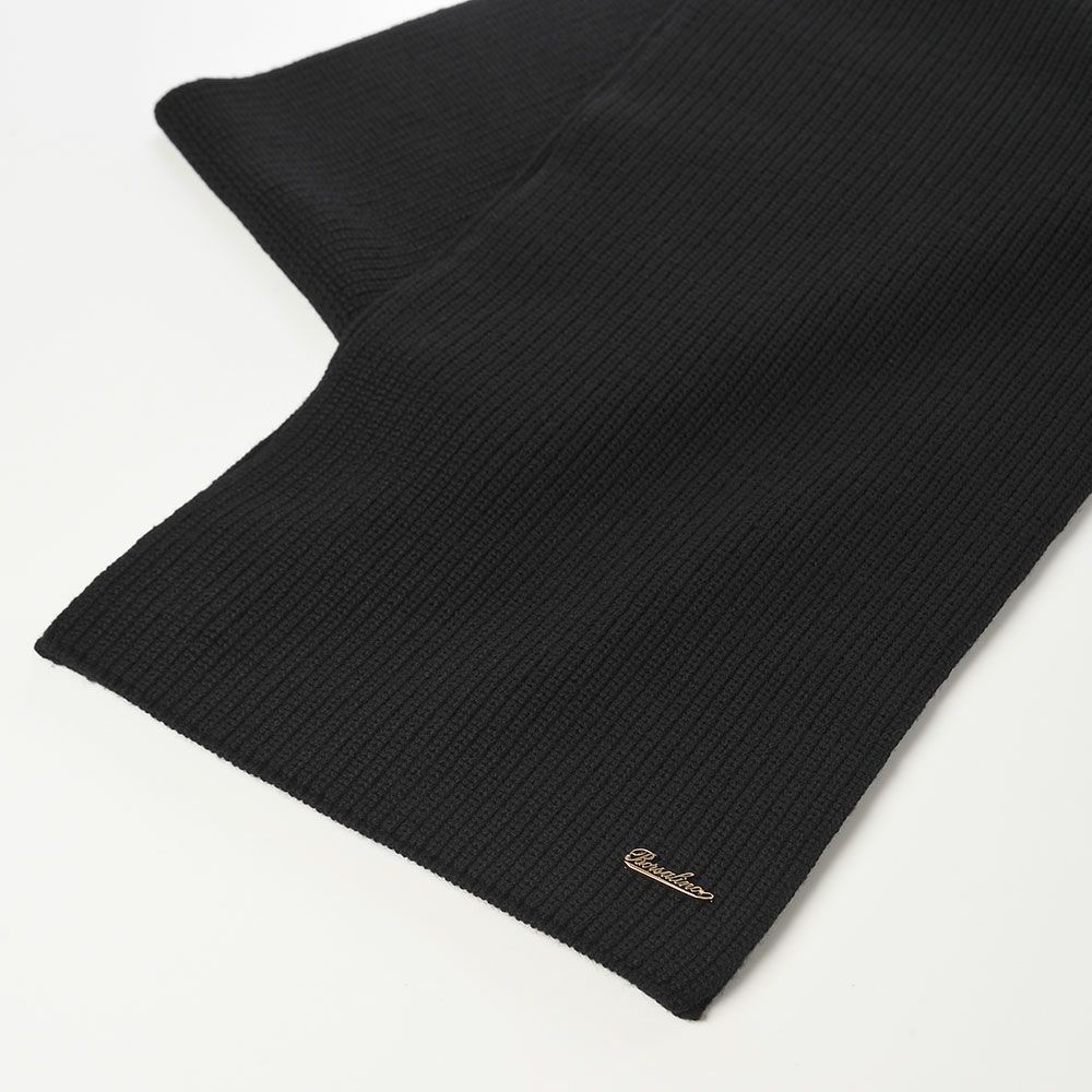 ボルサリーノのニット帽 Virgin Wool Beanie & Scarf（バージンウール ビーニー & スカーフ） 13009W ブラック