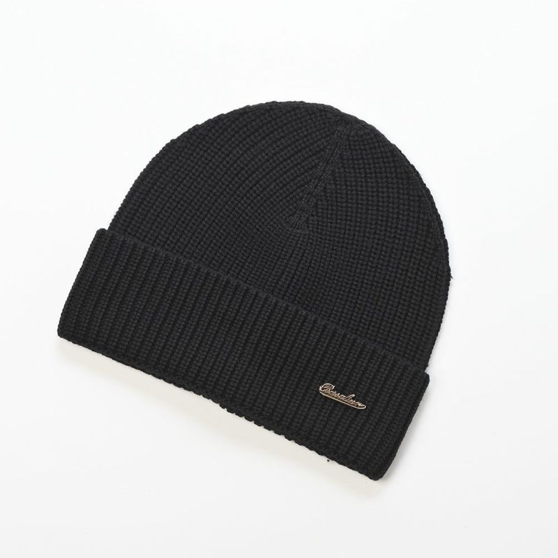 ボルサリーノのニット帽 Virgin Wool Beanie & Scarf（バージンウール ビーニー & スカーフ） 13009W ブラック