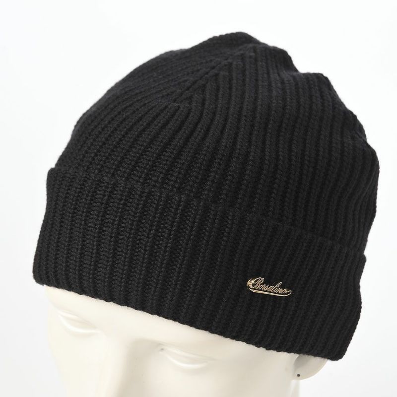 ボルサリーノのニット帽 Virgin Wool Beanie & Scarf（バージンウール ビーニー & スカーフ） 13009W ブラック