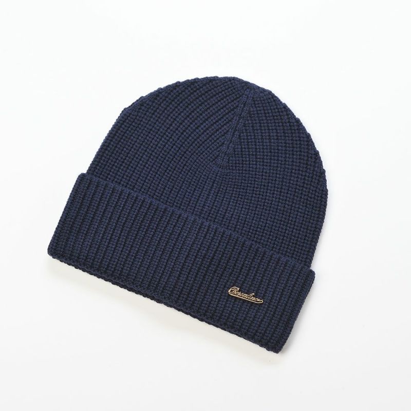 ボルサリーノのニット帽 Virgin Wool Beanie & Scarf（バージンウール ビーニー & スカーフ） 13009W ネイビー