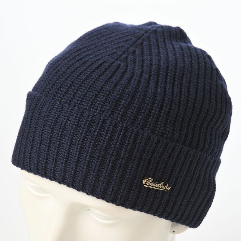 ボルサリーノのニット帽 Virgin Wool Beanie & Scarf（バージンウール ビーニー & スカーフ） 13009W ネイビー