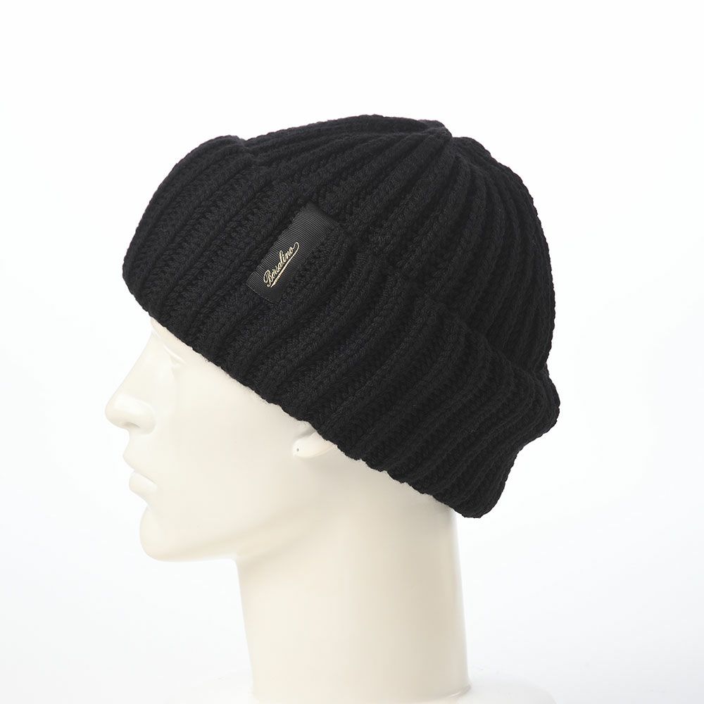 ボルサリーノのニット帽 Bell Rib Knit Beanie（ベル リブニット ビーニー） 130368 ブラック