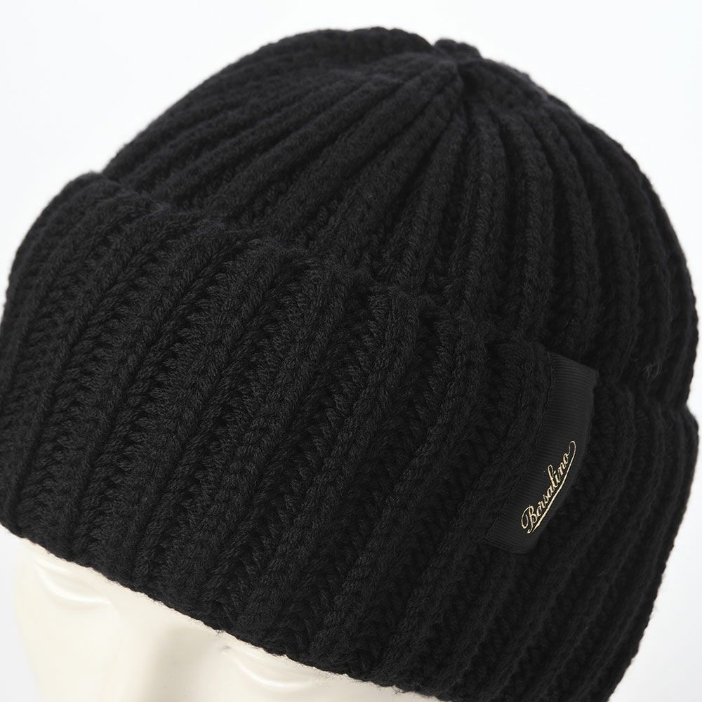 ボルサリーノのニット帽 Bell Rib Knit Beanie（ベル リブニット ビーニー） 130368 ブラック