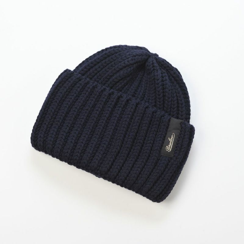ボルサリーノのニット帽 Bell Rib Knit Beanie（ベル リブニット ビーニー） 130368 ダークネイビー