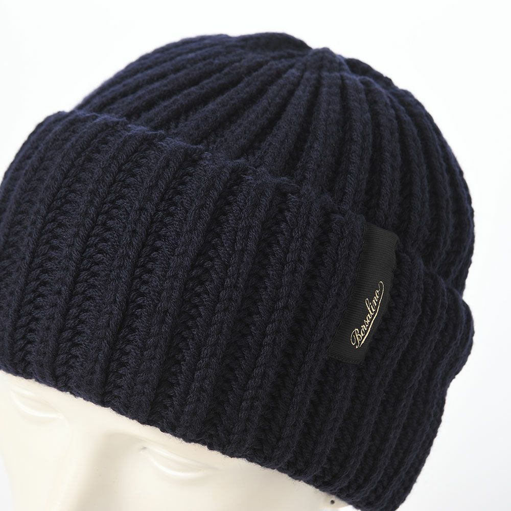 ボルサリーノのニット帽 Bell Rib Knit Beanie（ベル リブニット ビーニー） 130368 ダークネイビー
