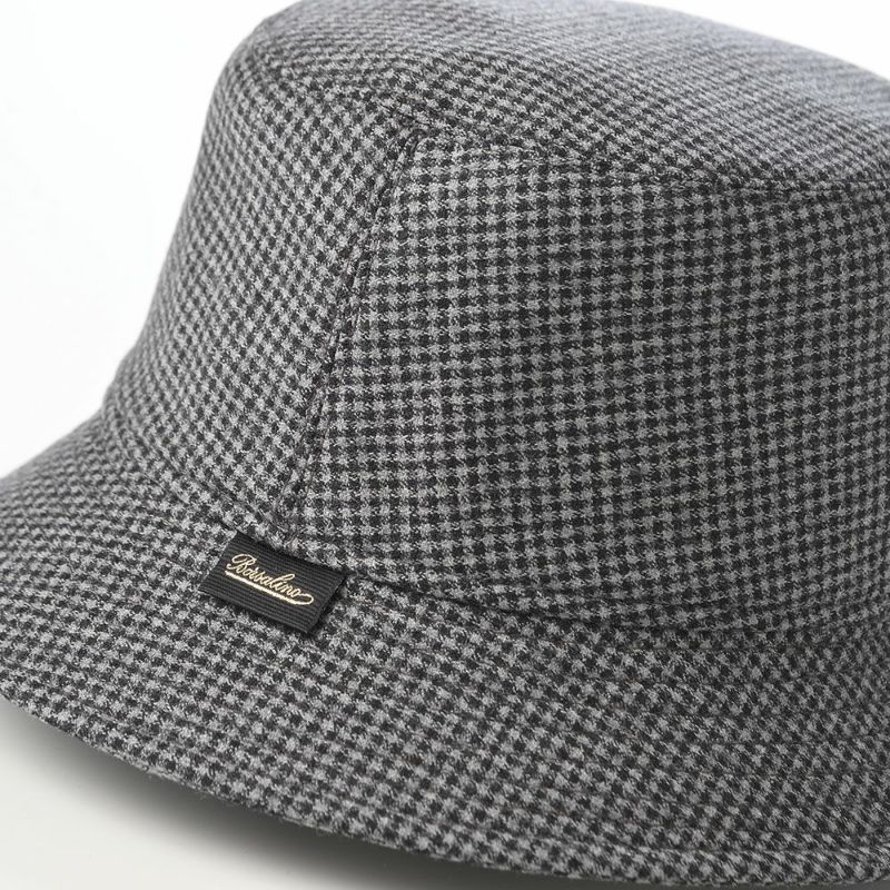 ボルサリーノのバケットハット Morgan bucket hat Houndstooth（モーガン バケットハット ハウンドトゥース） B32099 ブラック