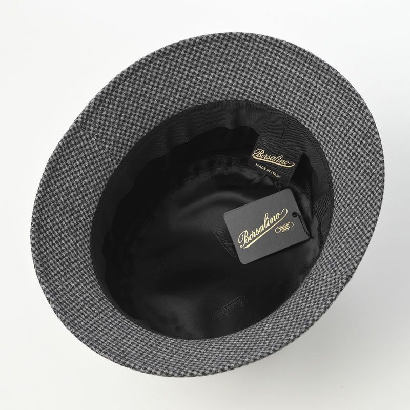 ボルサリーノのバケットハット Morgan bucket hat Houndstooth（モーガン バケットハット ハウンドトゥース） B32099 ブラック