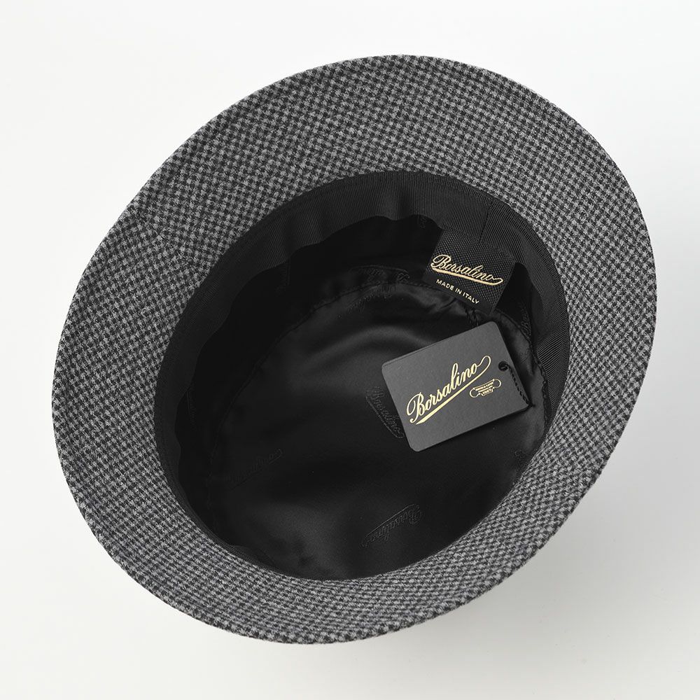 ボルサリーノのバケットハット Morgan bucket hat Houndstooth（モーガン バケットハット ハウンドトゥース） B32099 ブラック