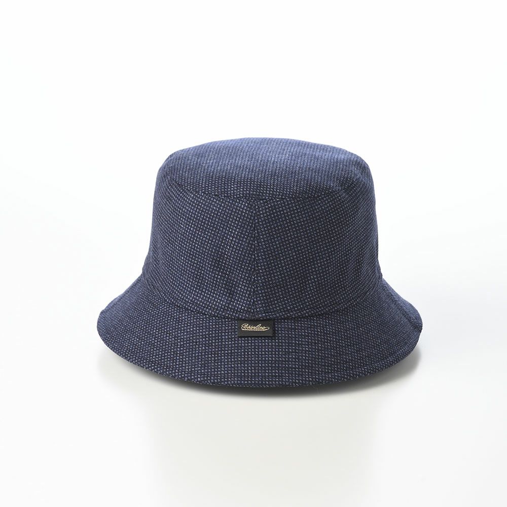 ボルサリーノのバケットハット Morgan bucket hat Houndstooth（モーガン バケットハット ハウンドトゥース） B32099 ブルー