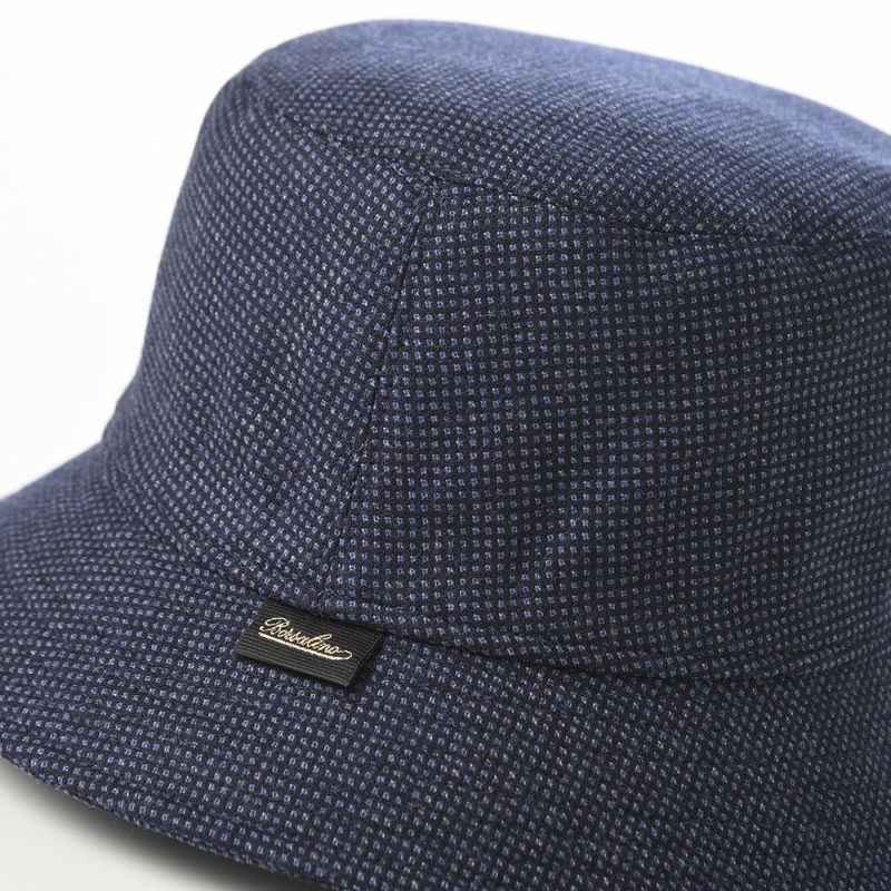 ボルサリーノのバケットハット Morgan bucket hat Houndstooth（モーガン バケットハット ハウンドトゥース） B32099 ブルー
