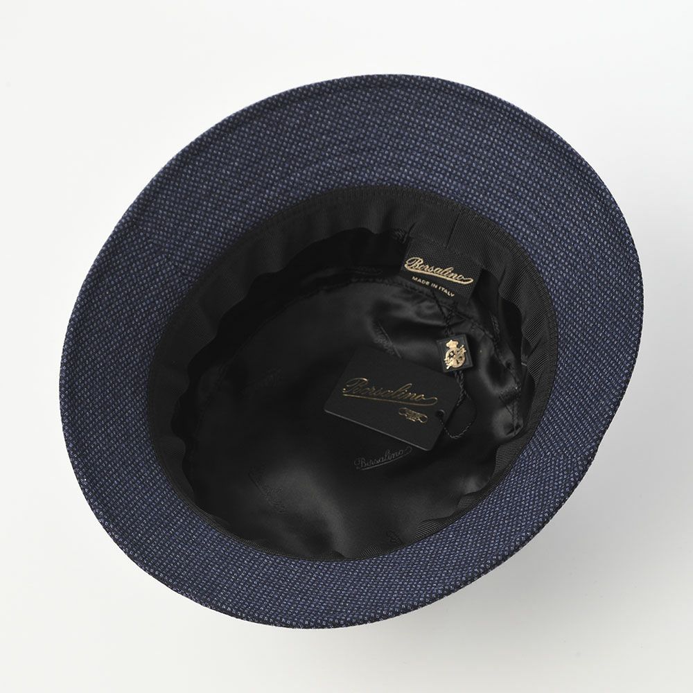 ボルサリーノのバケットハット Morgan bucket hat Houndstooth（モーガン バケットハット ハウンドトゥース） B32099 ブルー