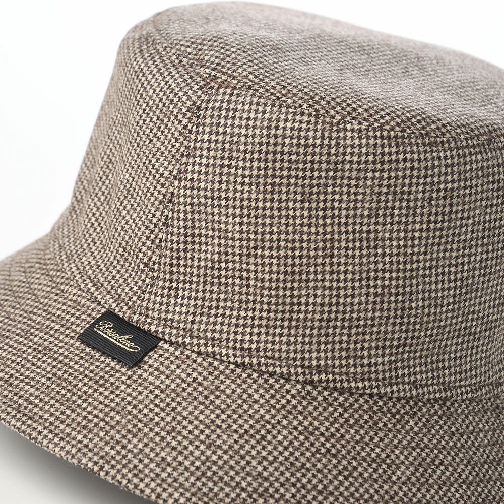 ボルサリーノのバケットハット Morgan bucket hat Houndstooth（モーガン バケットハット ハウンドトゥース） B32099 ブラウン