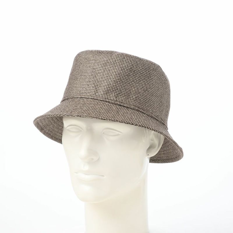 ボルサリーノのバケットハット Morgan bucket hat Houndstooth（モーガン バケットハット ハウンドトゥース） B32099 ブラウン