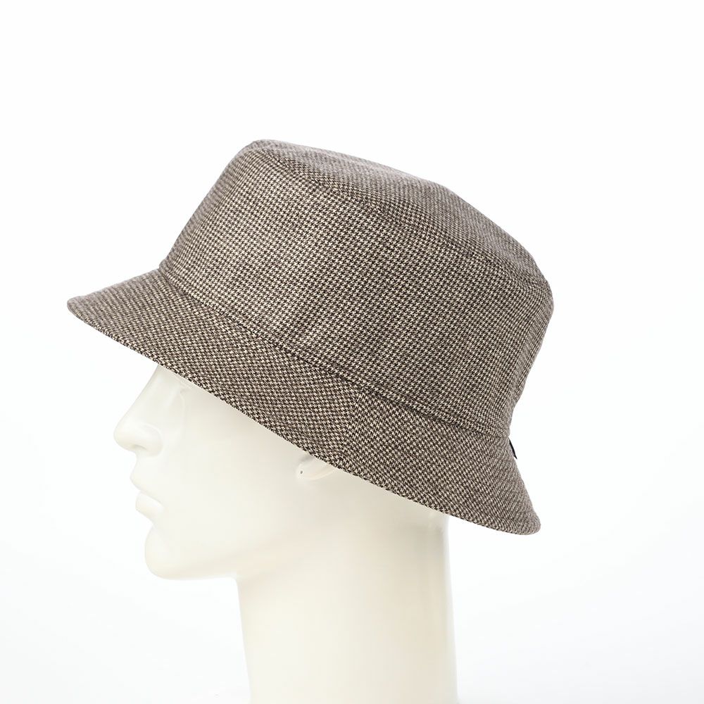 ボルサリーノのバケットハット Morgan bucket hat Houndstooth（モーガン バケットハット ハウンドトゥース） B32099 ブラウン